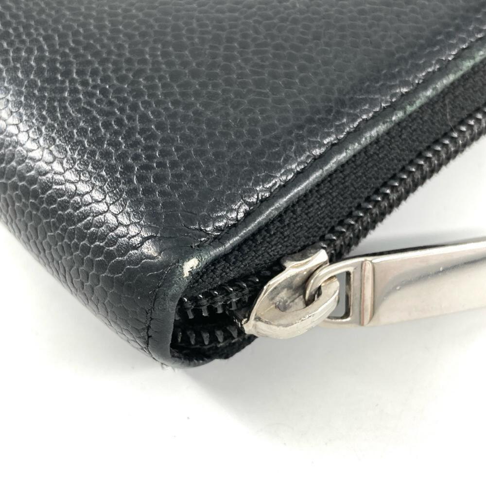 CHANEL Authentic Black Caviar Leather Logo Wallet - Picture 6 of 8